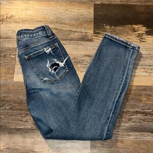 Women's Distressed Slim Jeans in Blue